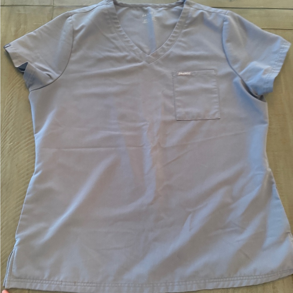 Jaanuu Gray V-Neck Scrub Top